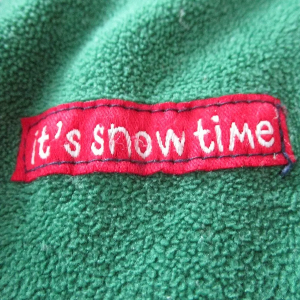 Carters Just One Year Zip Up Footed Christmas Sleeper‎ Boys 12M Green Snowman